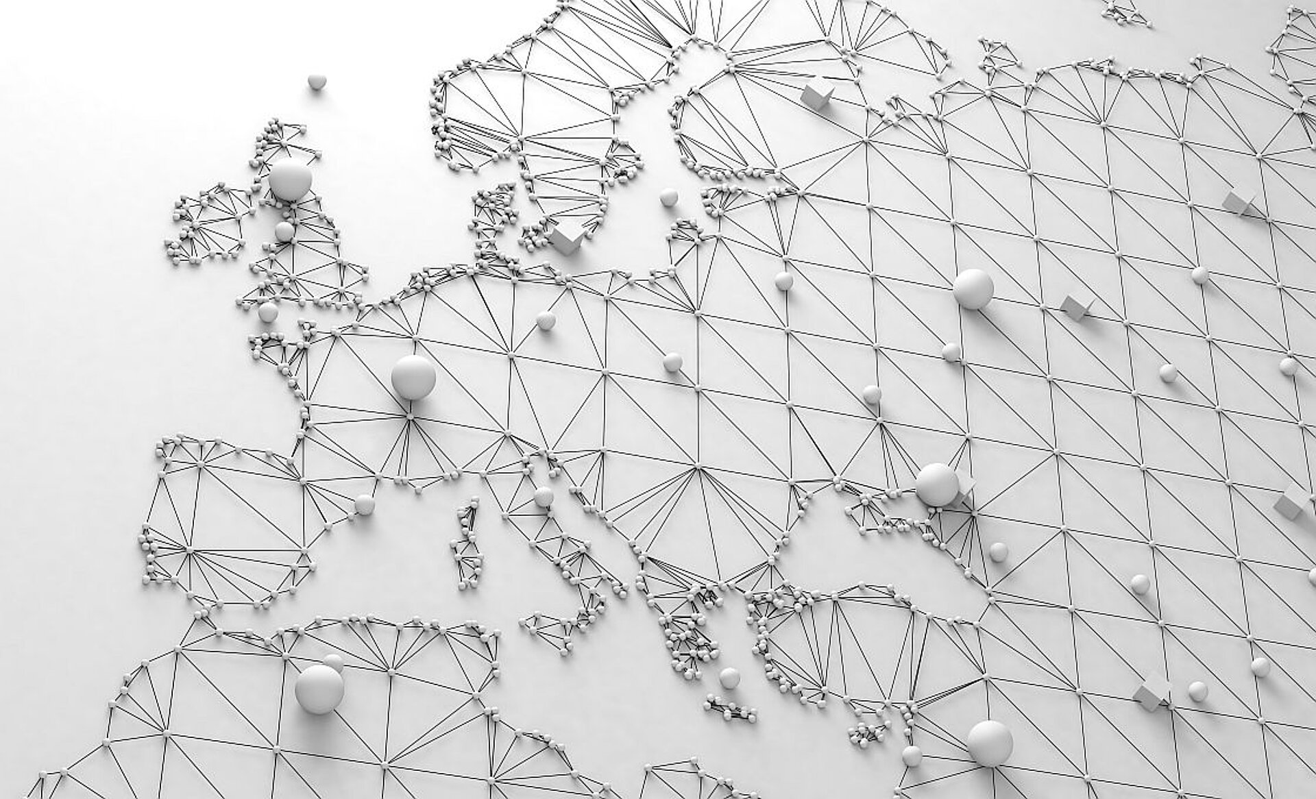 Landkarte mit Pins und Verknüpfungen